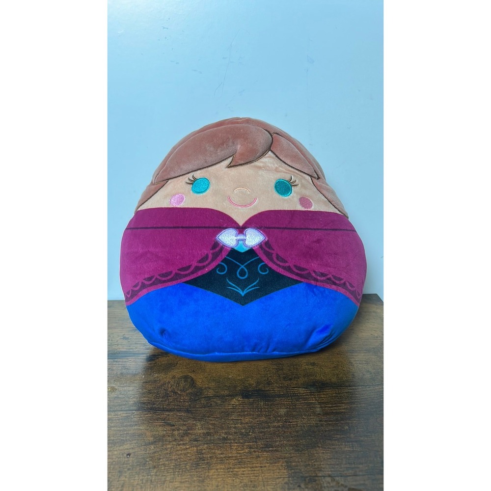 Disney Frozen Anna Squishmallow Plush Kellytoy 8 Inch Blue Magenta SQK1017